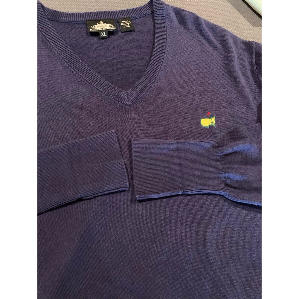 Masters Clubhouse Collection Navy Blue V-Neck Sweater XL Silk Blend Golf - Picture 8 of 8